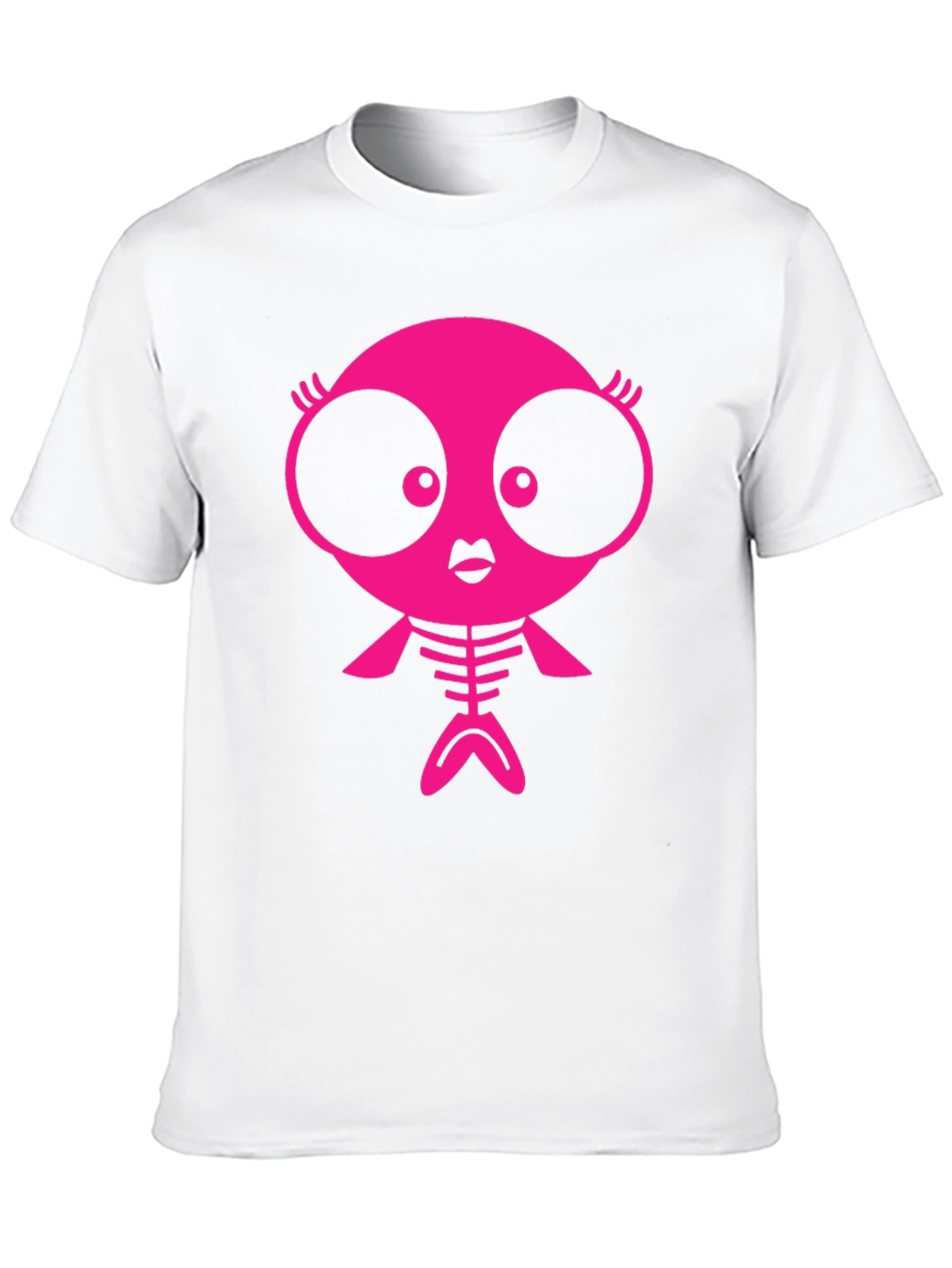 Funky Pink Creature Graphic Black T-Shirt