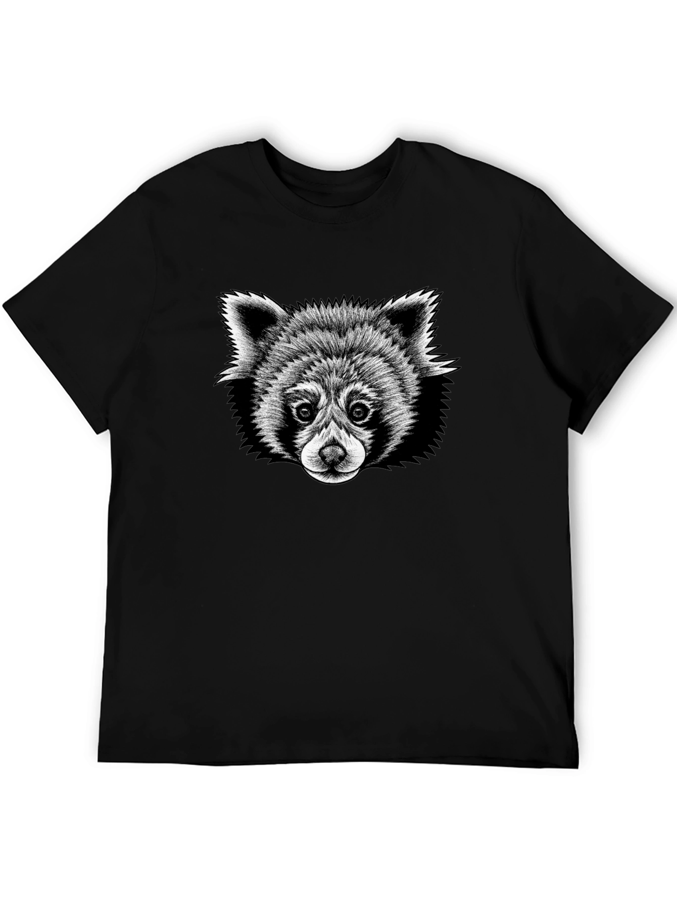 Red Panda Graphic Tee - Soft Black T-Shirt