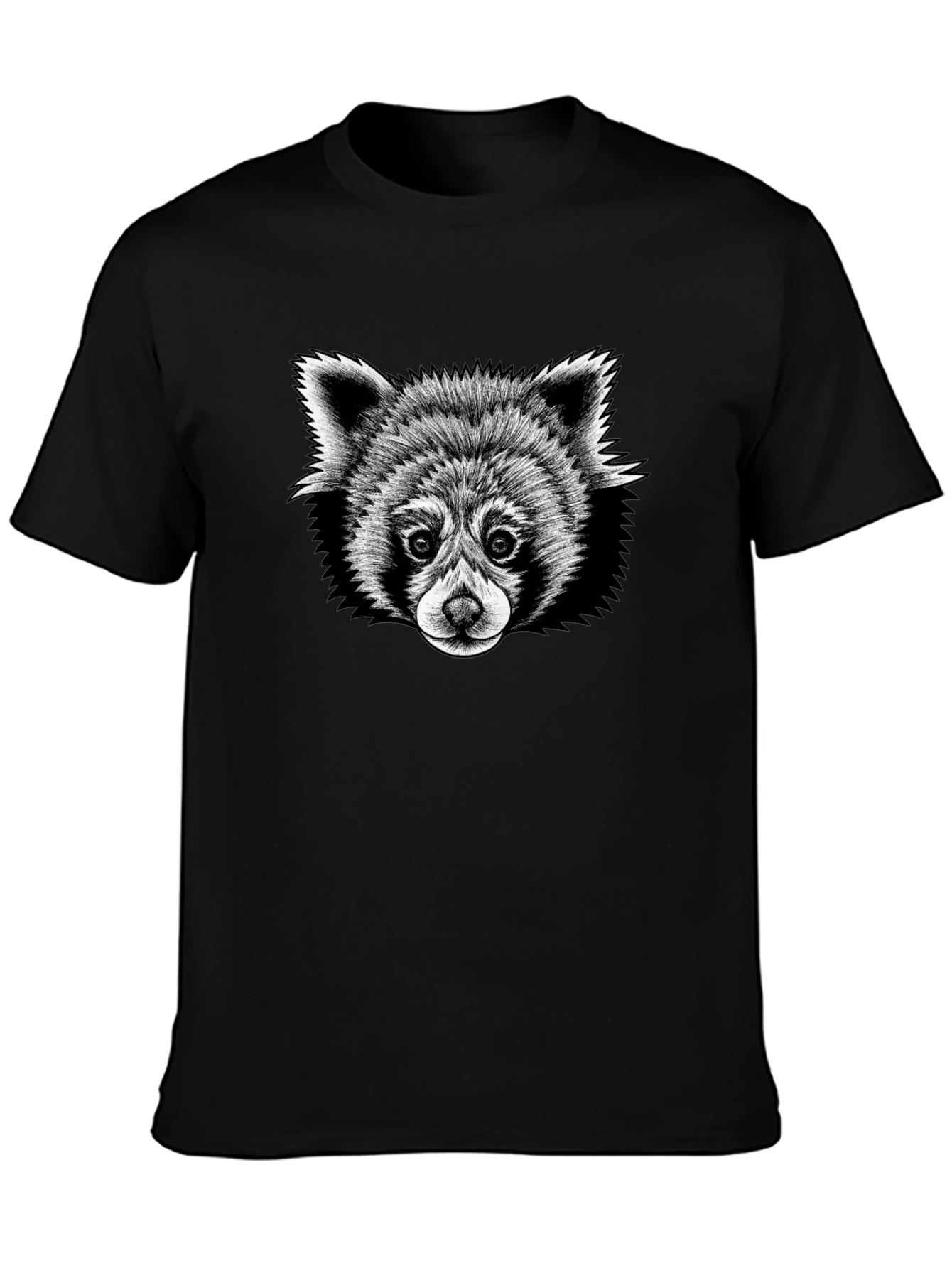 Red Panda Graphic Tee - Soft Black T-Shirt