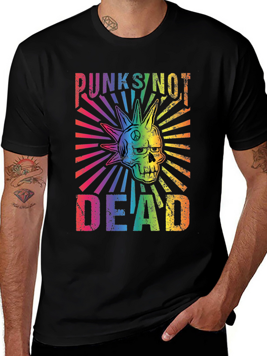 Punks Not Dead Rainbow Graphic T-Shirt