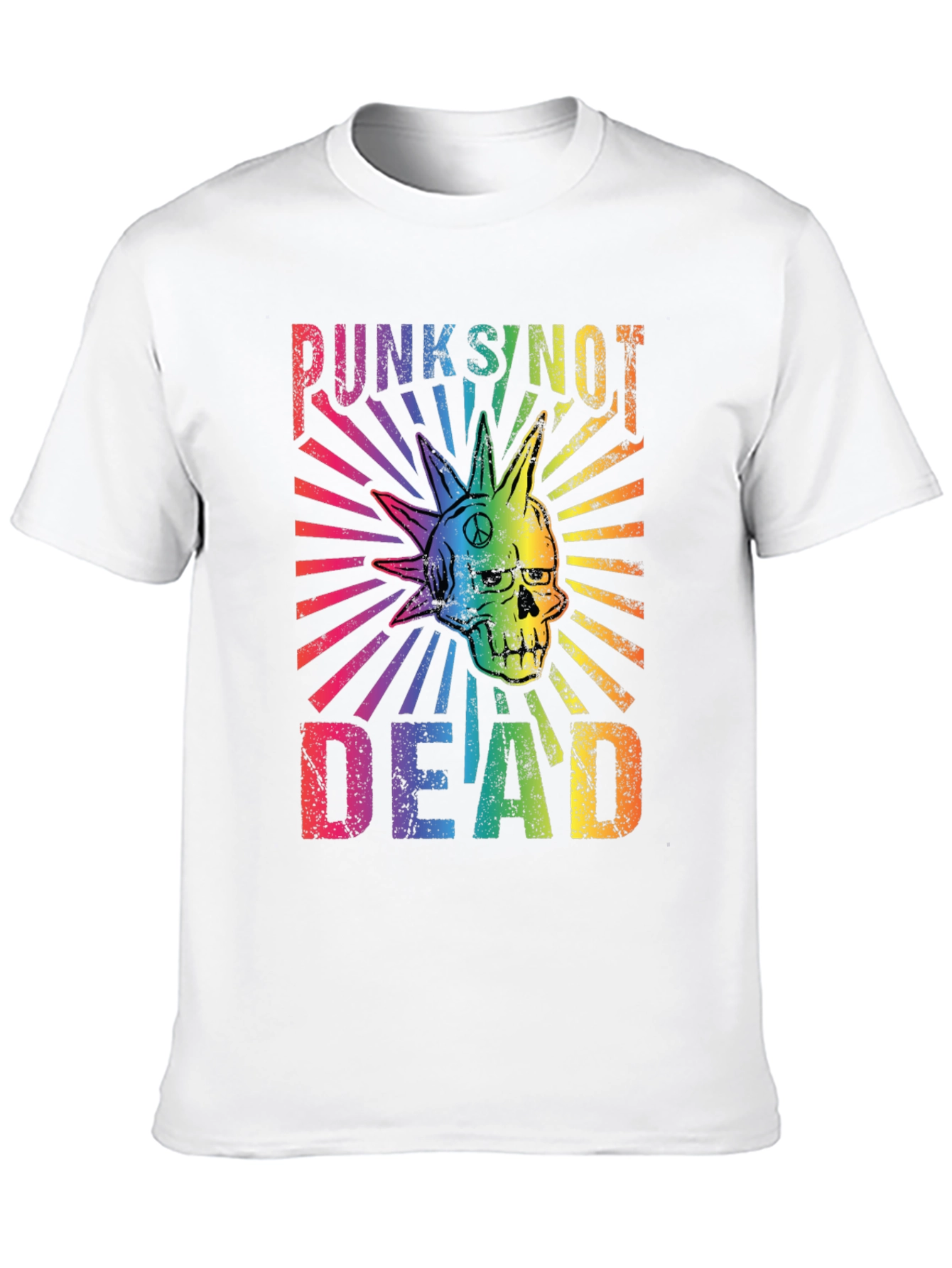 Punks Not Dead Rainbow Graphic T-Shirt