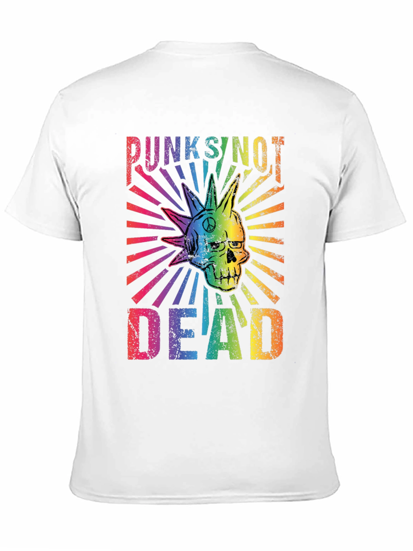 Punks Not Dead Rainbow Graphic T-Shirt