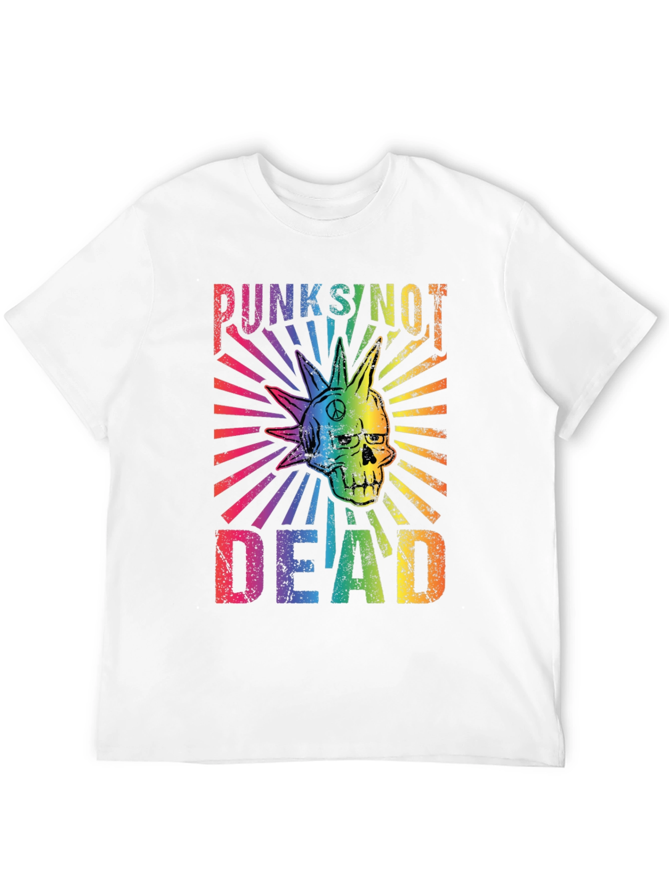 Punks Not Dead Rainbow Graphic T-Shirt
