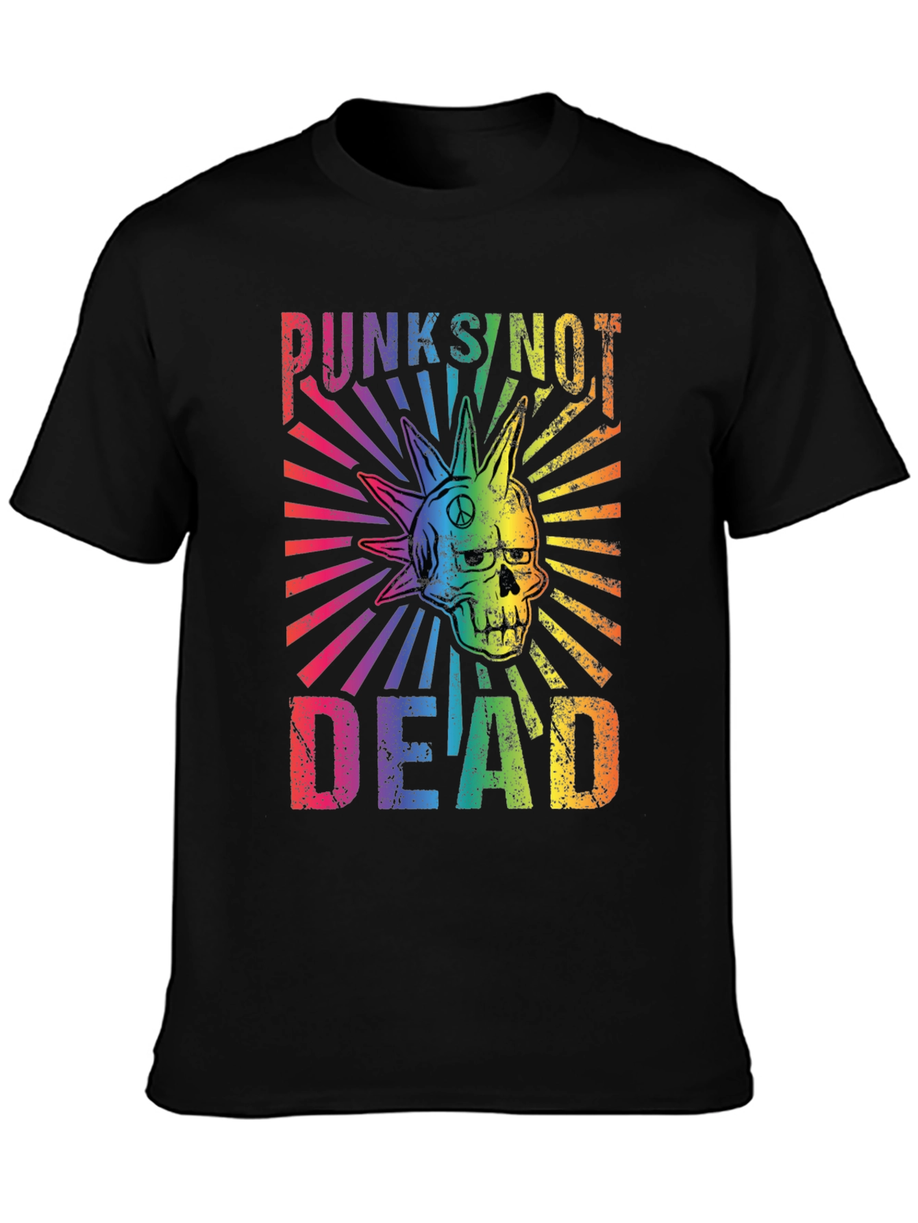 Punks Not Dead Rainbow Graphic T-Shirt