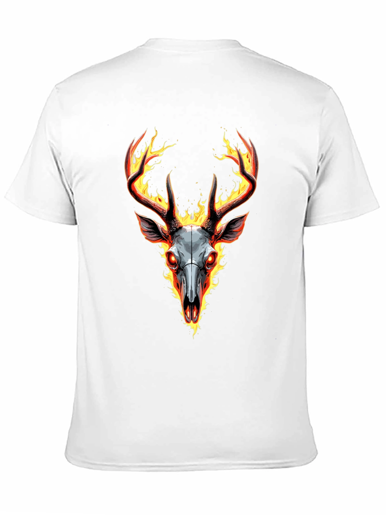 Flaming Deer Skull Graphic Tee