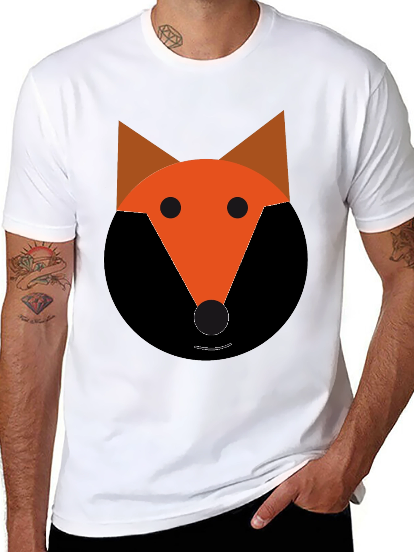 Fox Graphic Tee - Black Cotton Blend