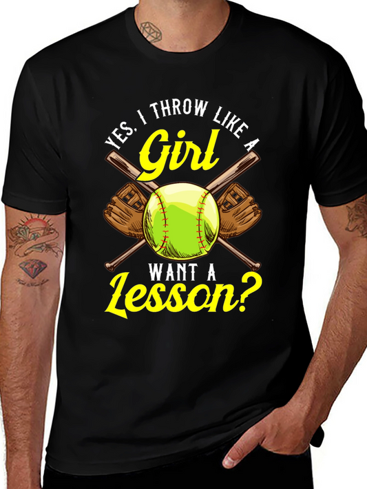 Yes I Throw Like a Girl T-Shirt - Softball Design