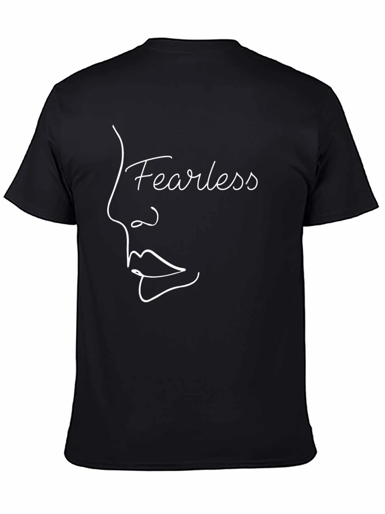 Fearless Line Art Graphic Tee - Black