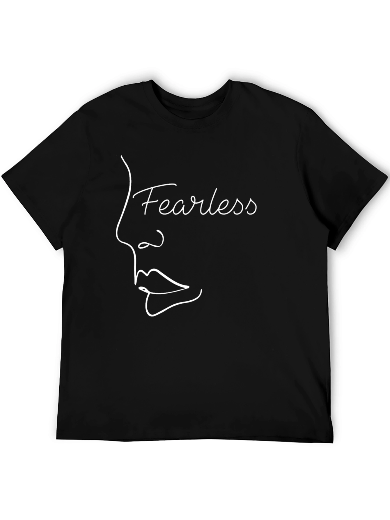 Fearless Line Art Graphic Tee - Black