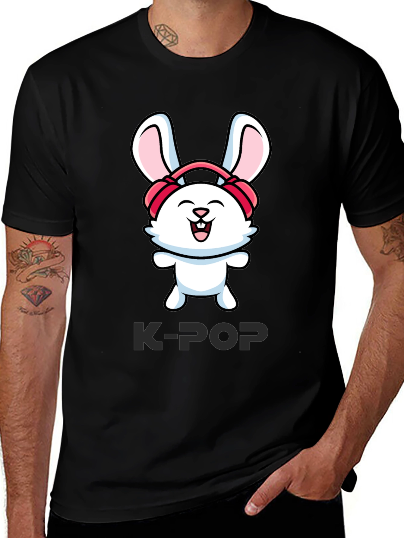 K-Pop Bunny Graphic Tee