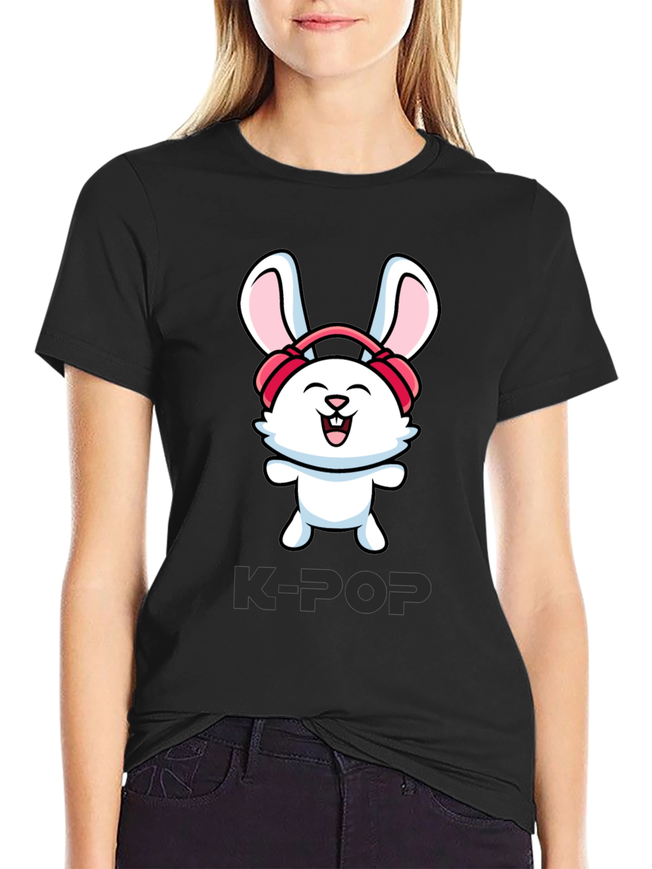 K-Pop Bunny Graphic Tee