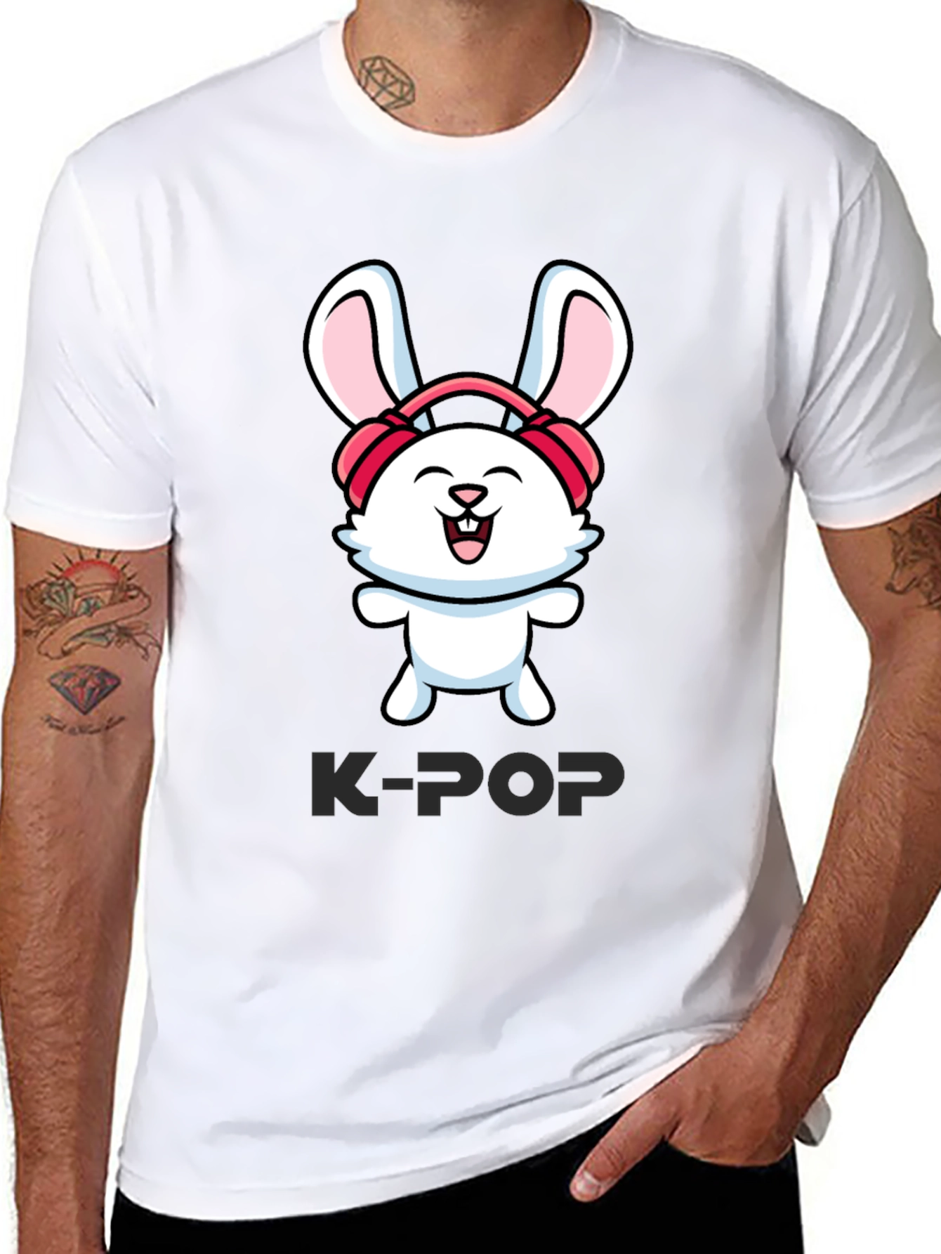 K-Pop Bunny Graphic Tee