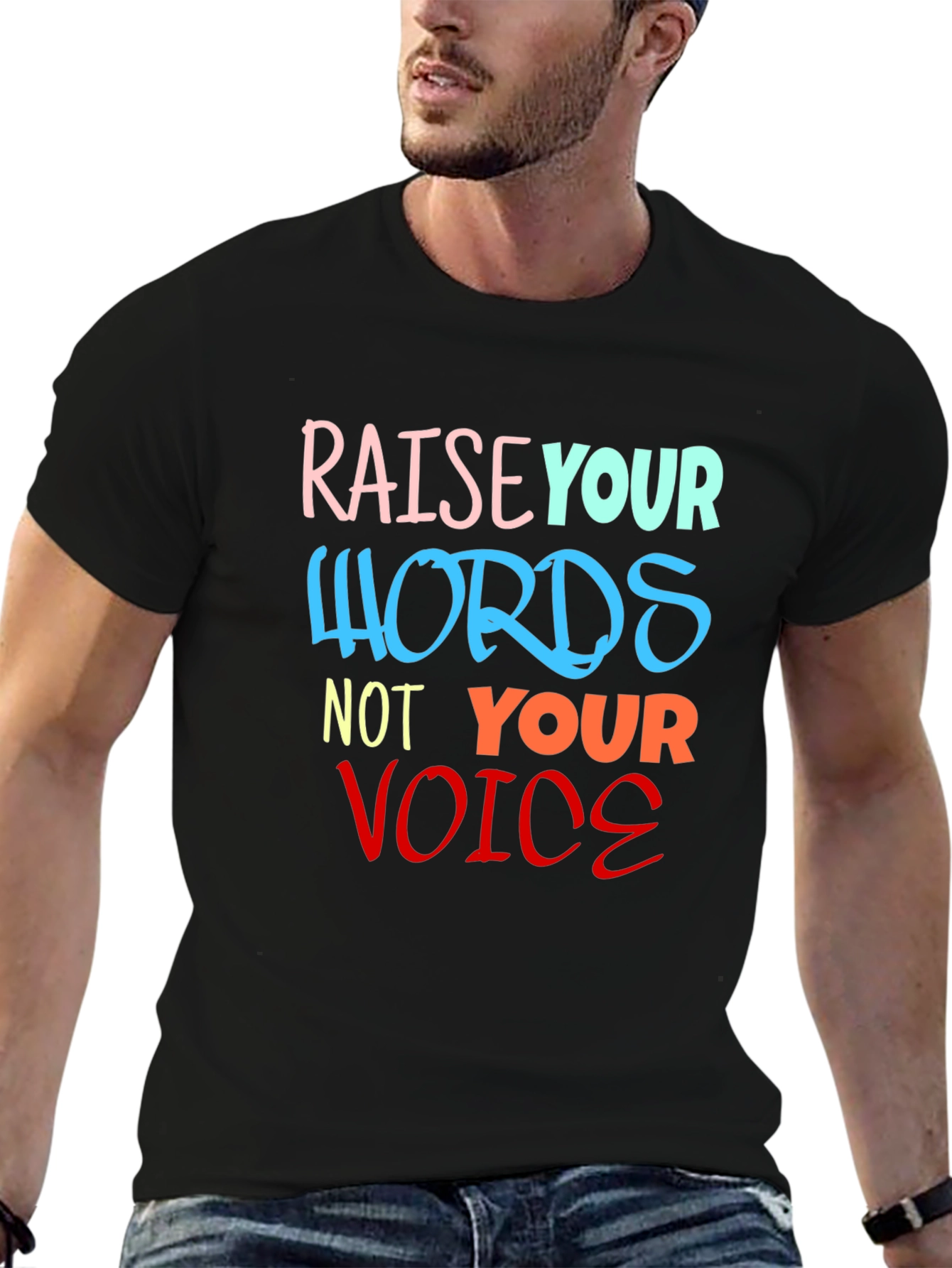Raise Your Words T-Shirt - Black