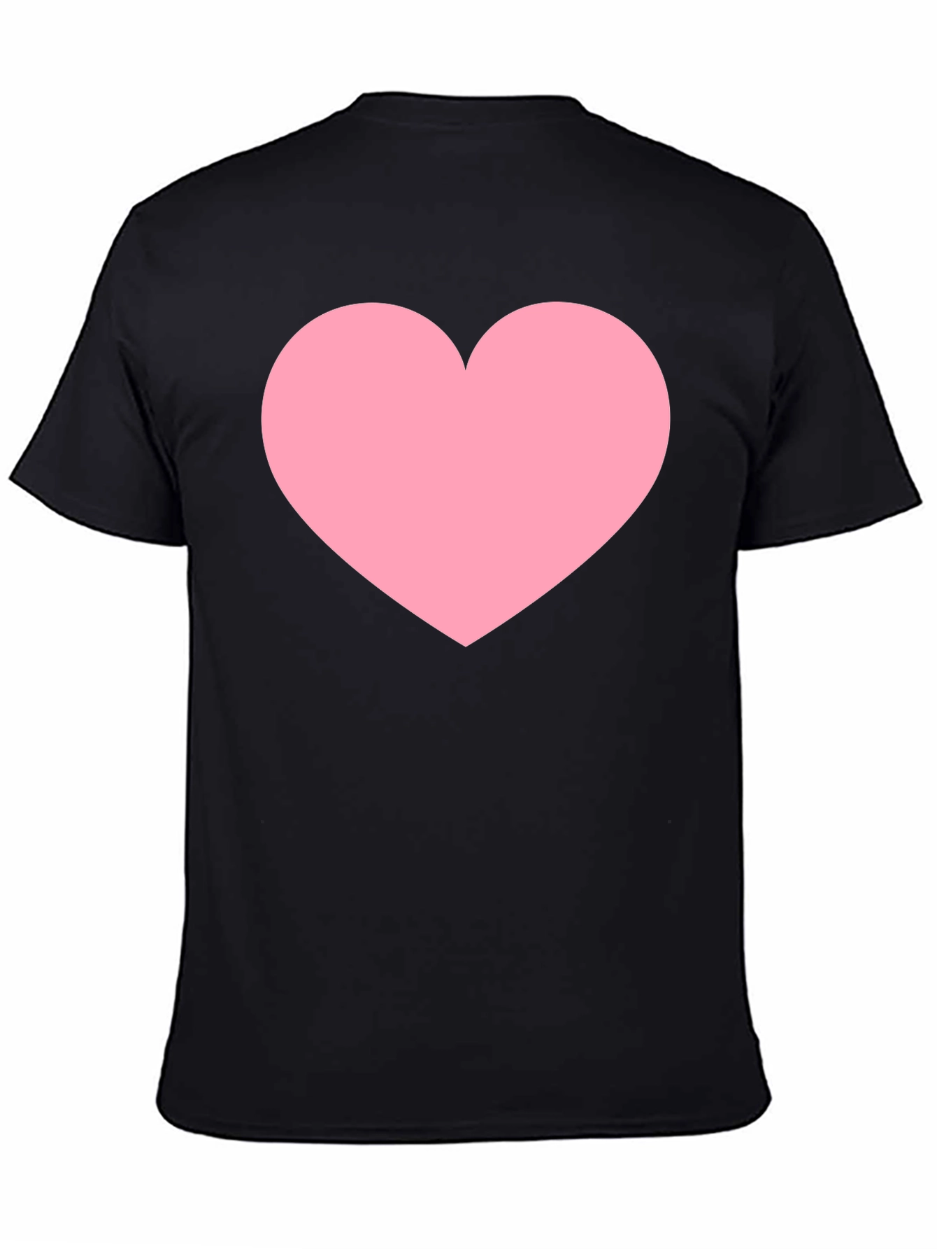 Mens Black T-Shirt with Pink Heart Print