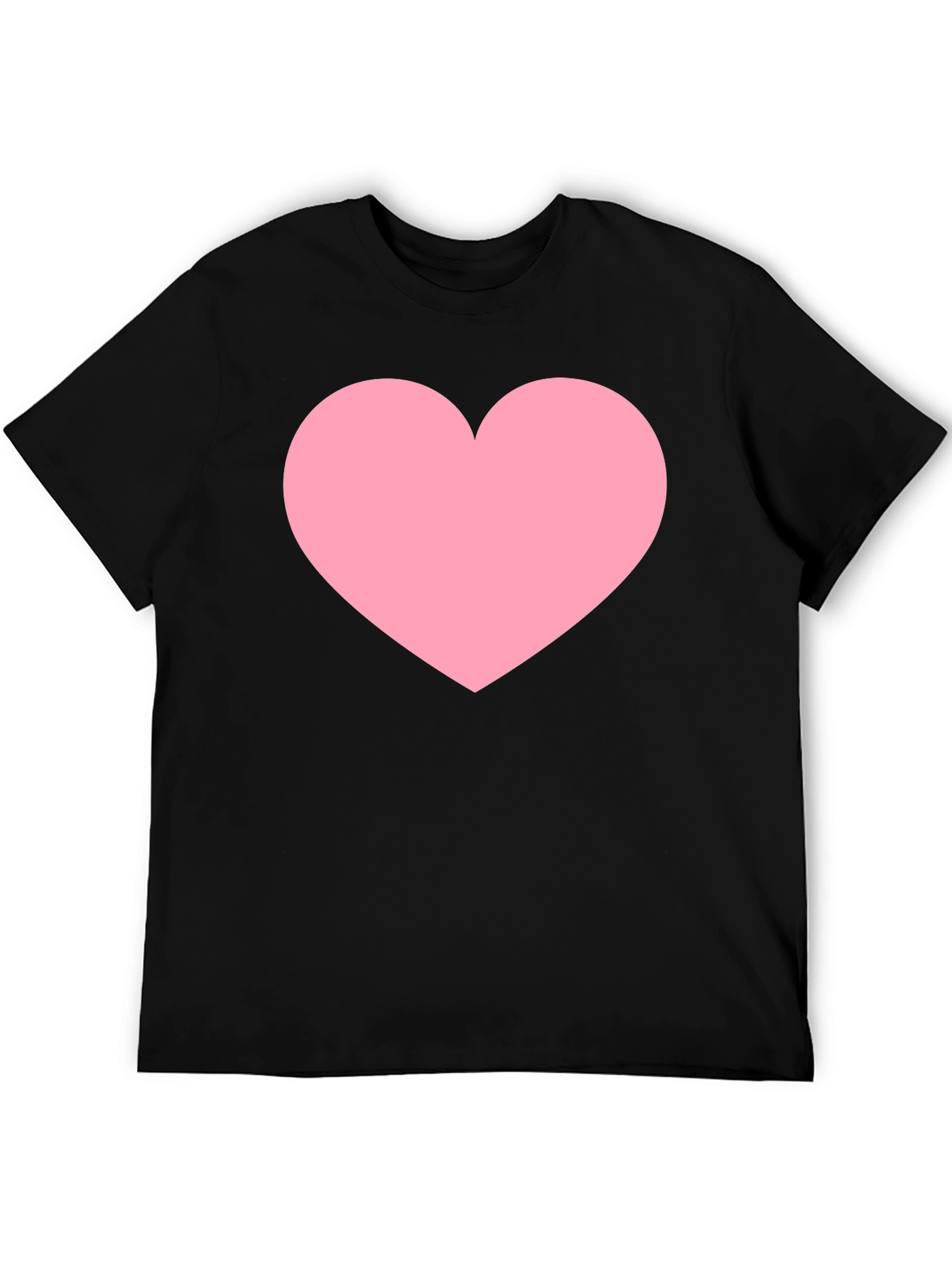 Mens Black T-Shirt with Pink Heart Print