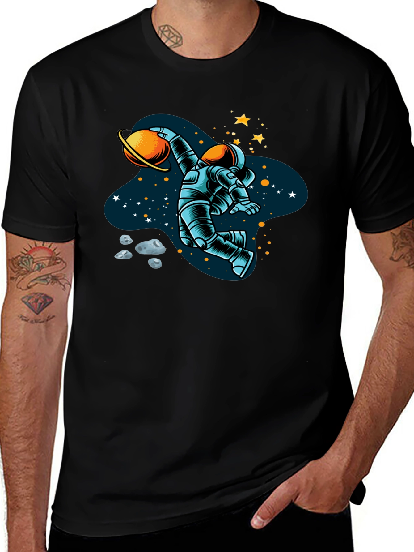 Astronaut Planet Dunk Graphic T-Shirt