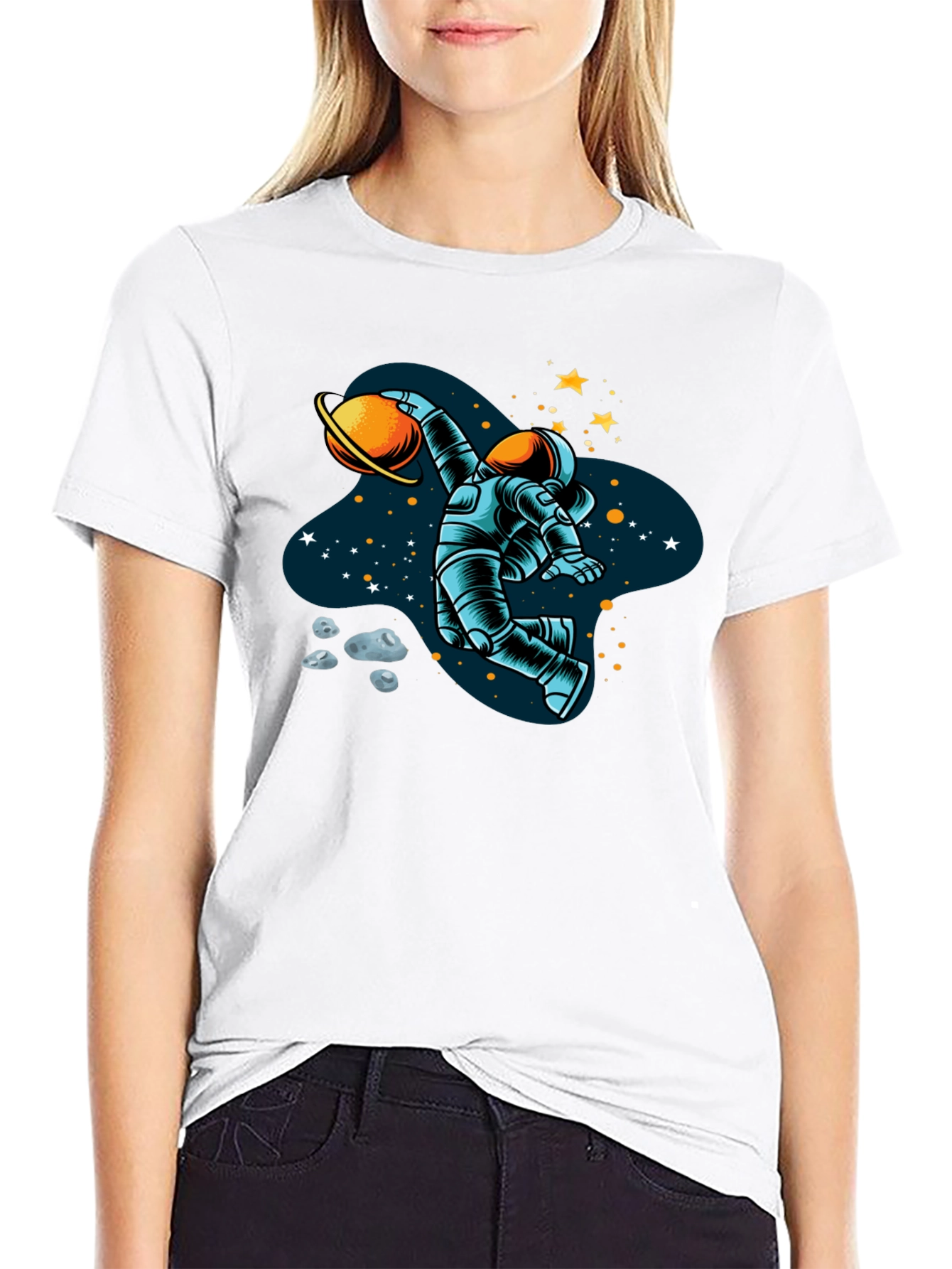 Astronaut Planet Dunk Graphic T-Shirt
