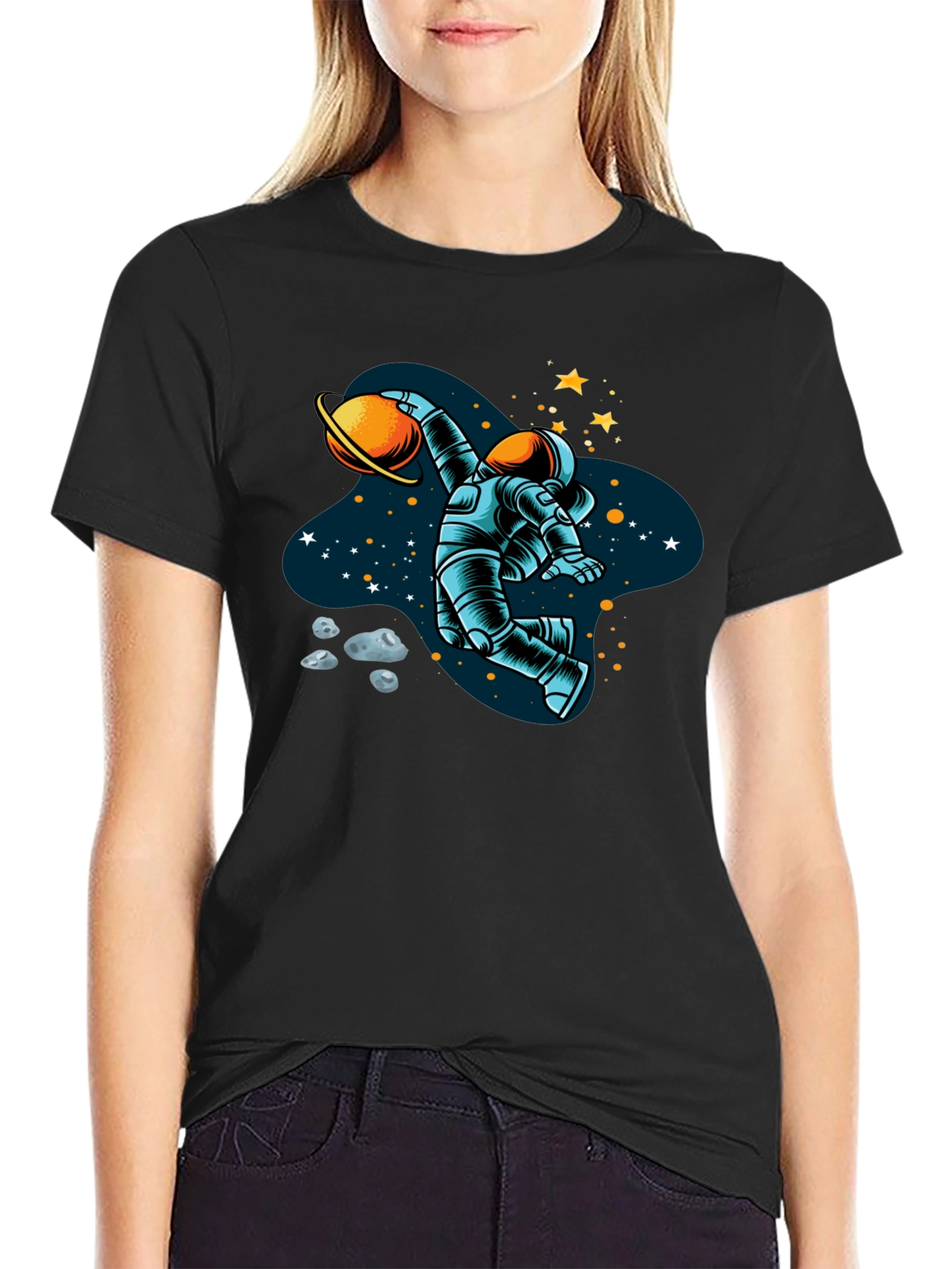 Astronaut Planet Dunk Graphic T-Shirt