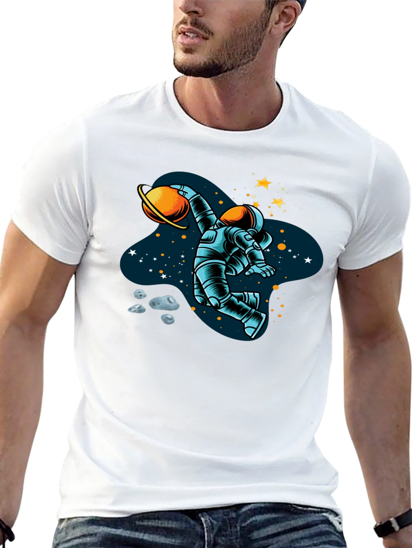 Astronaut Planet Dunk Graphic T-Shirt