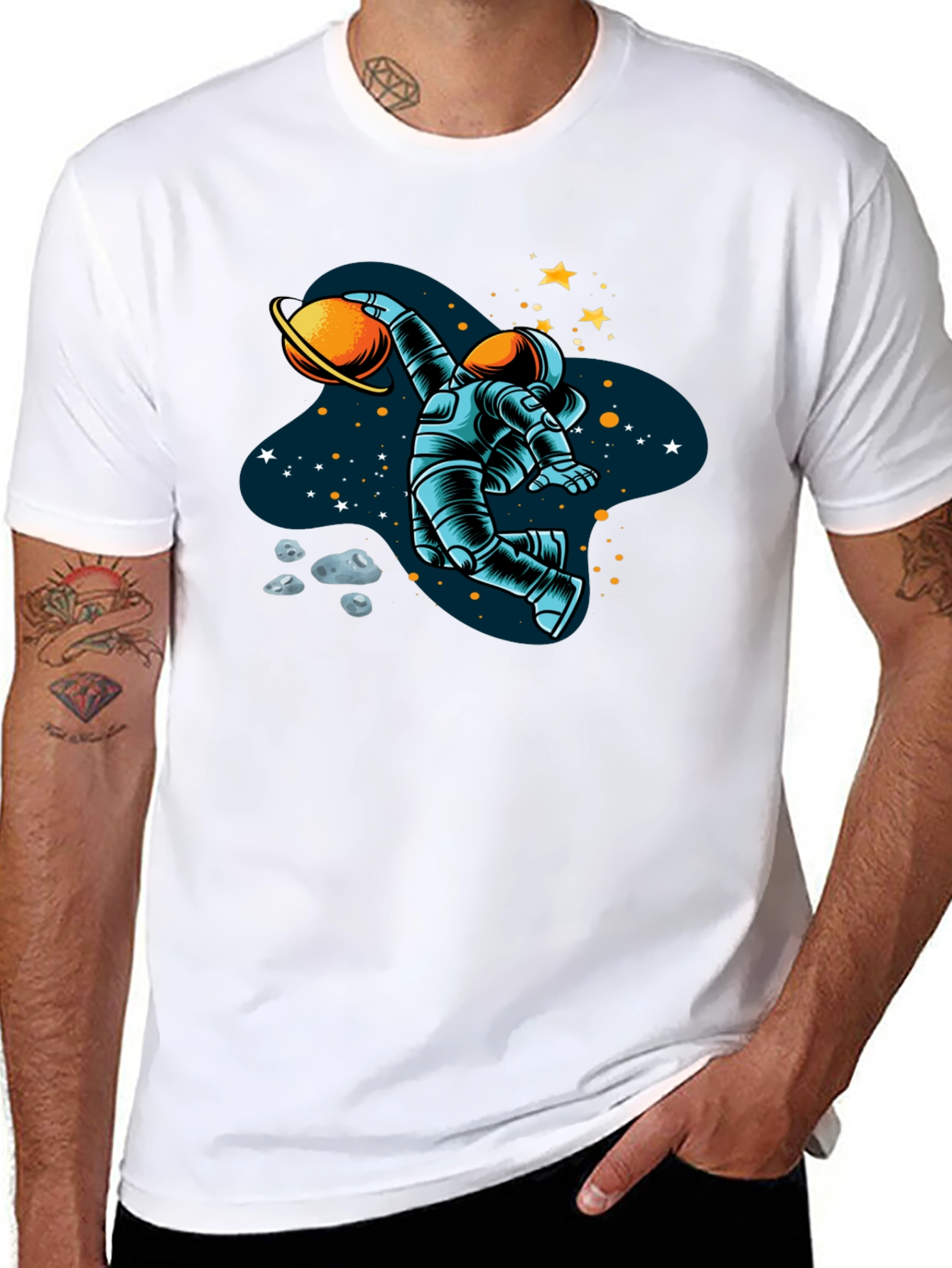 Astronaut Planet Dunk Graphic T-Shirt