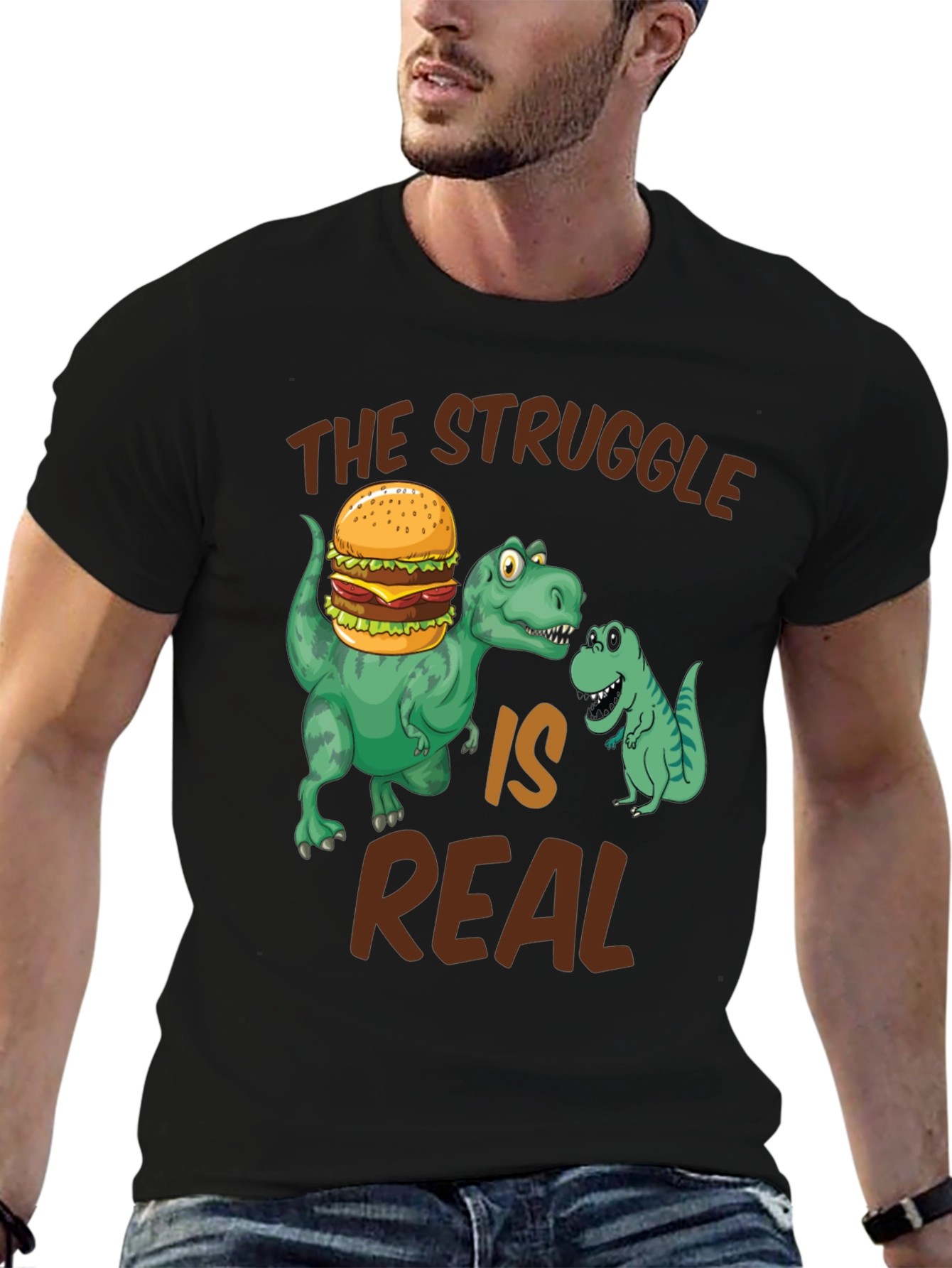 Dino Burger Struggle T-Shirt
