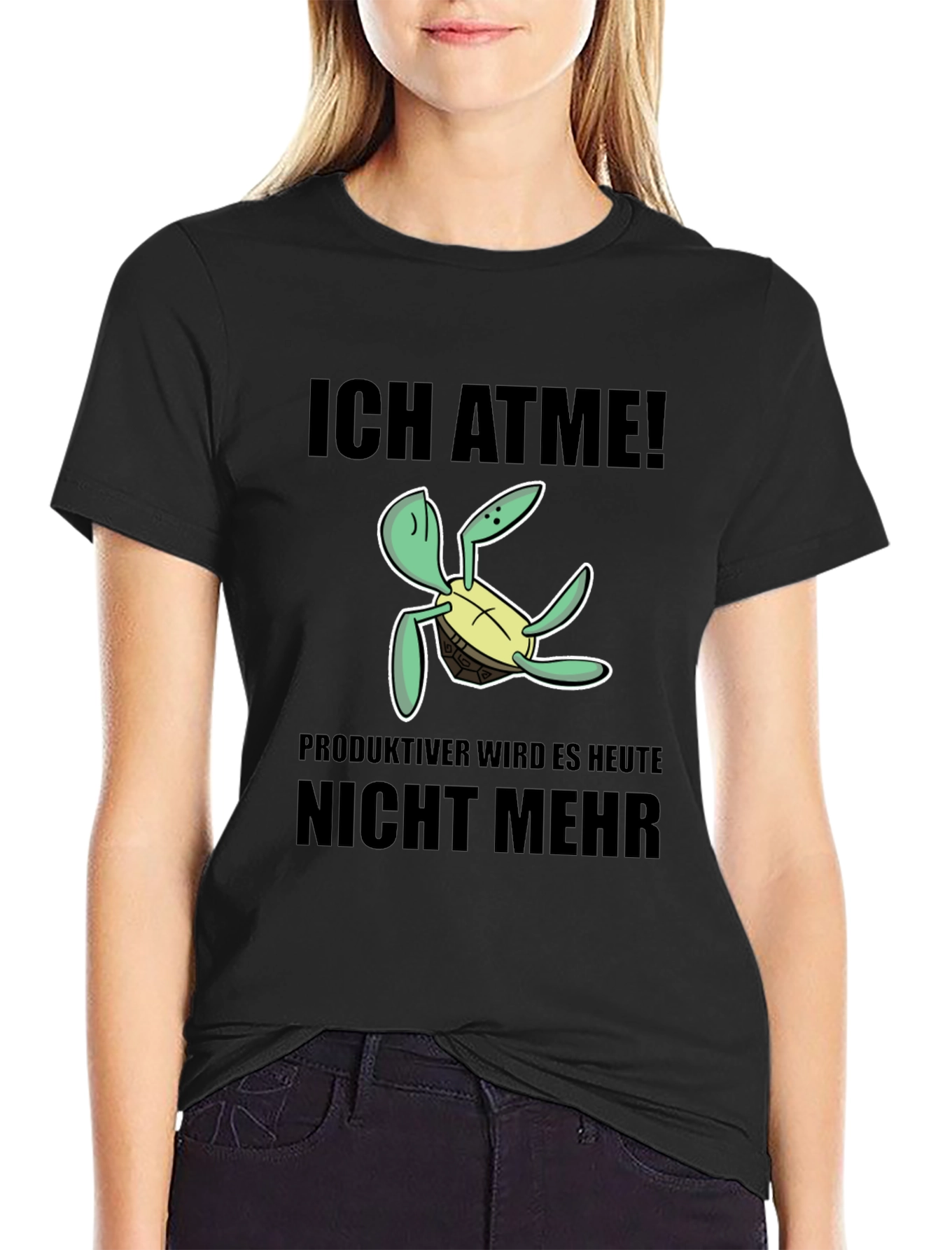 Ich Atme Turtle T-Shirt - Funny German Slogan Tee