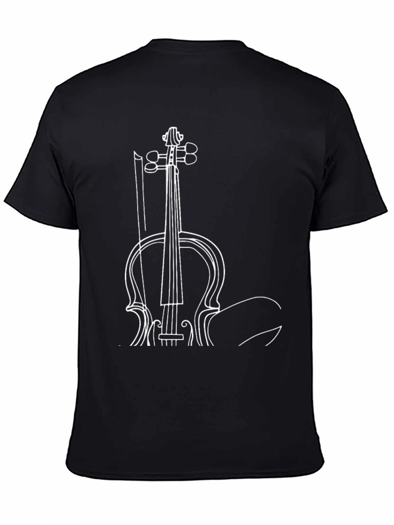 Musicians Black T-Shirt with Violin Print
