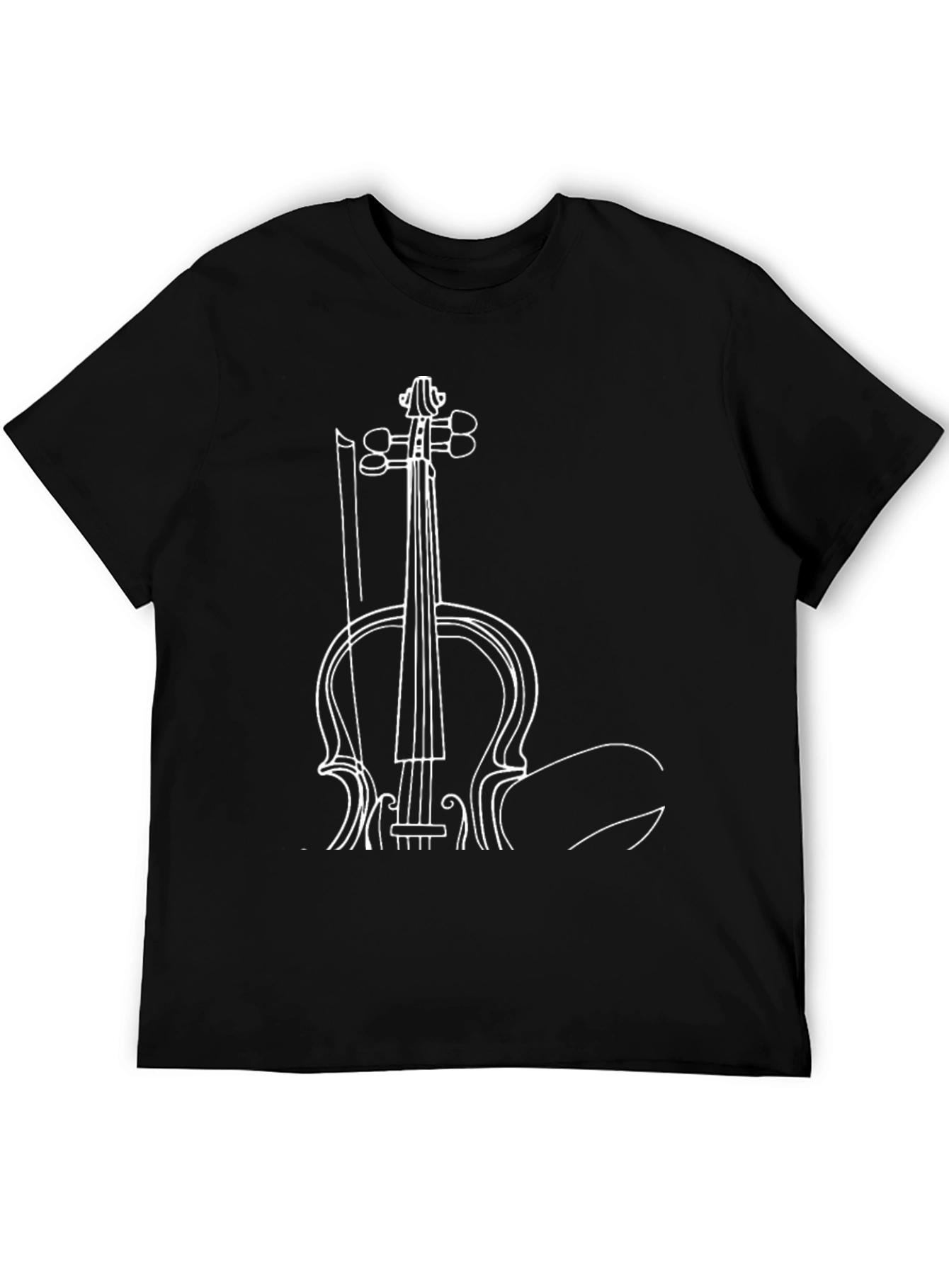 Musicians Black T-Shirt with Violin Print