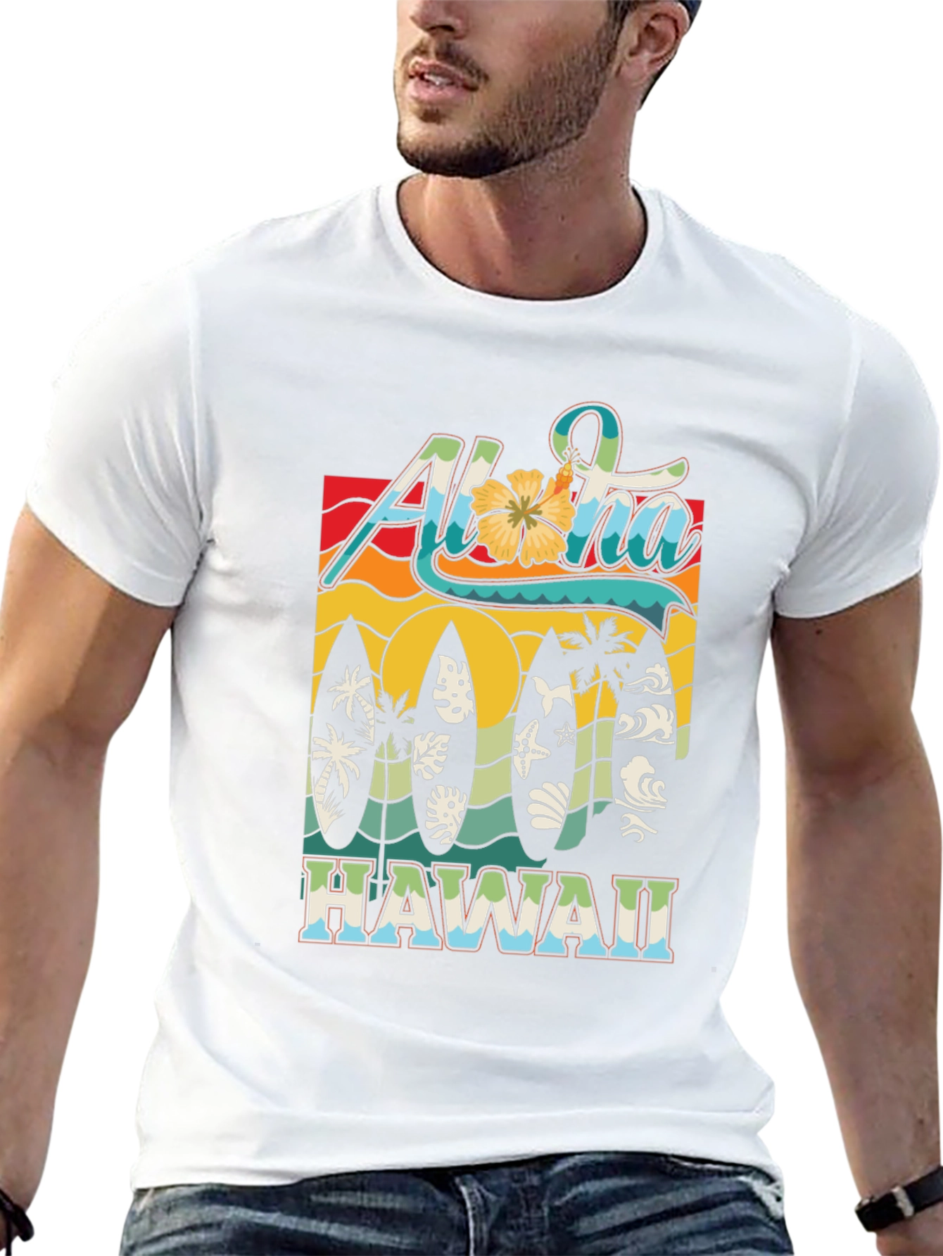 Aloha Hawaii Surfboard Tee