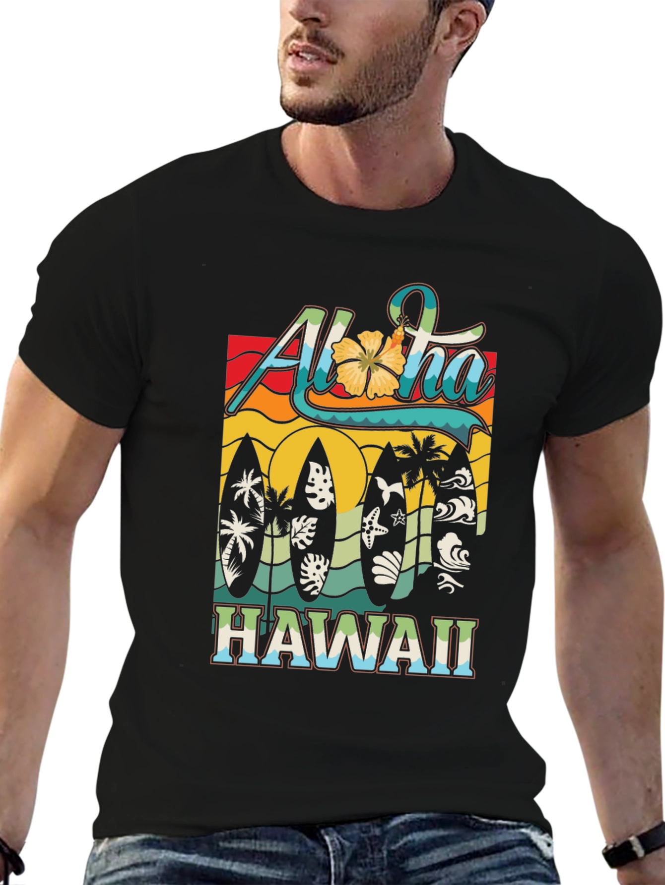 Aloha Hawaii Surfboard Tee