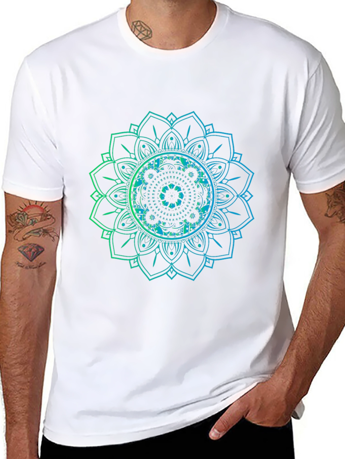 Mandala Graphic Print Black T-Shirt
