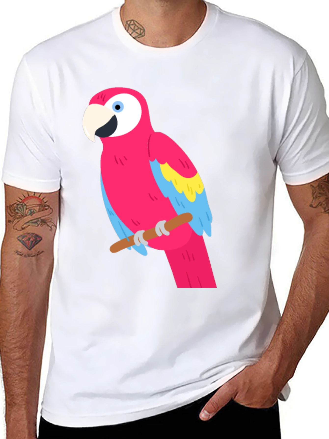 Parrot Graphic Tee - Tropical Bird T-Shirt