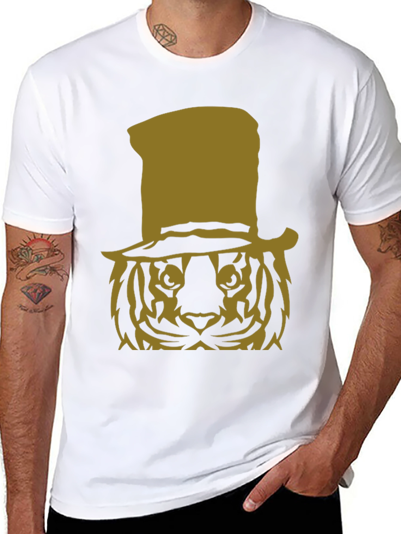 Tiger Top Hat Graphic T-Shirt
