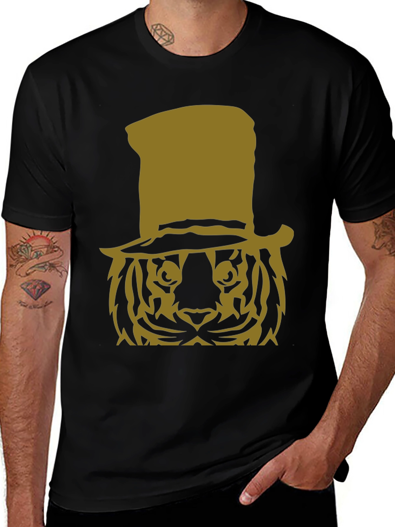 Tiger Top Hat Graphic T-Shirt