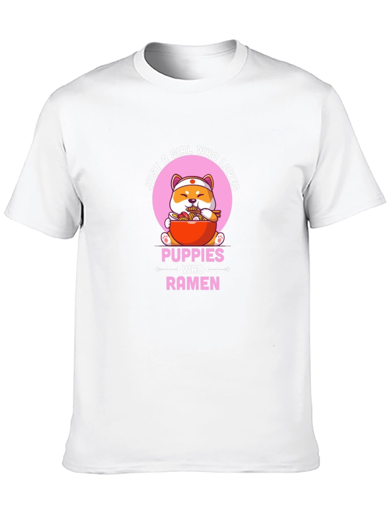 Puppies Who Ramen Black T-Shirt