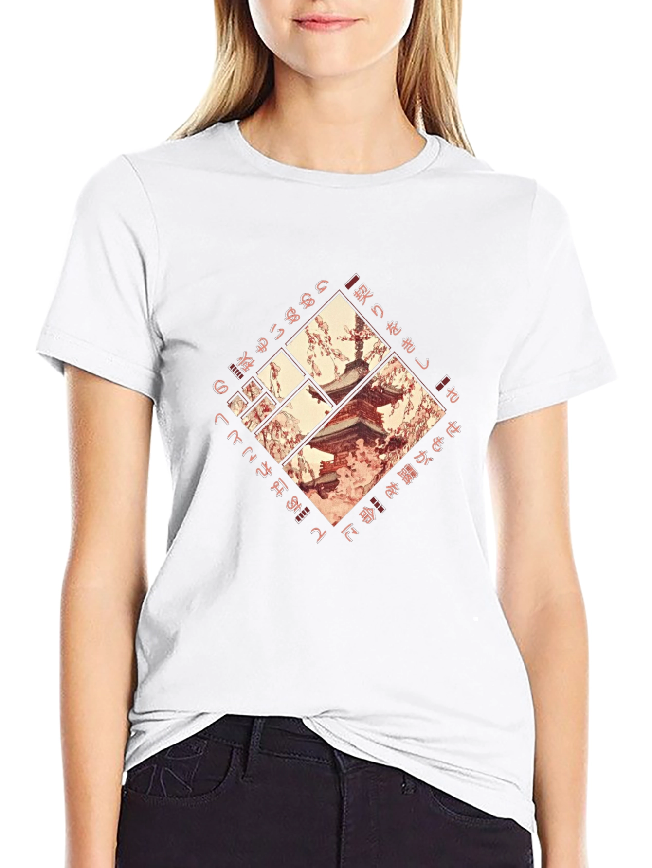 Japanese Pagoda T-Shirt - Black Graphic Tee