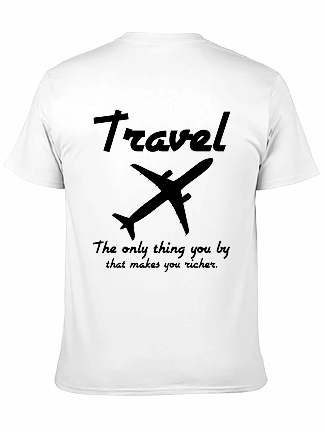 Travel Richer Graphic Black T-Shirt