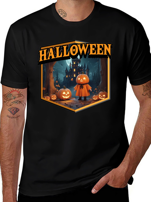 Halloween Pumpkin Castle T-Shirt - Spooky Season Tee