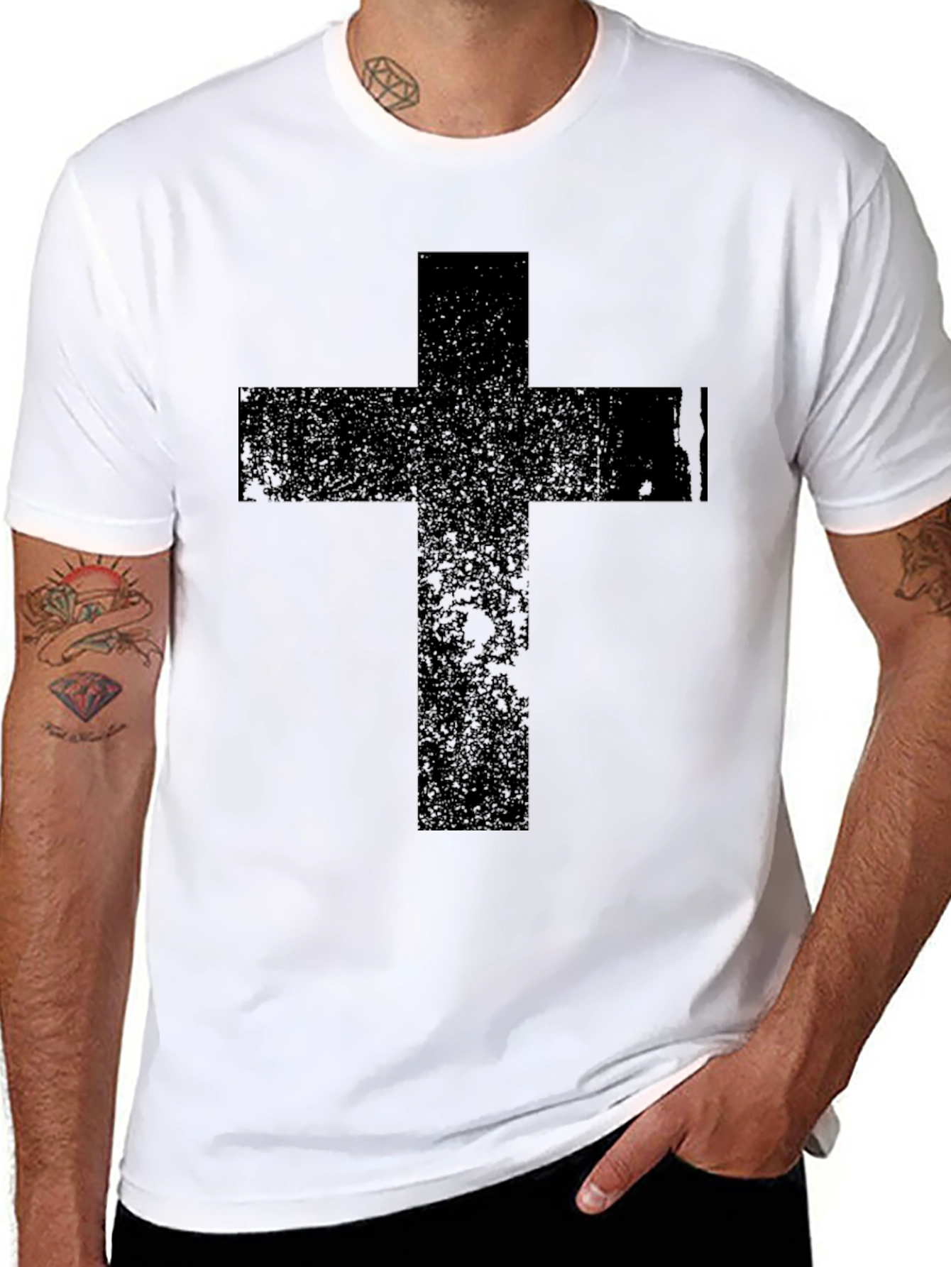 Black Cross Graphic T-Shirt - Religious Apparel