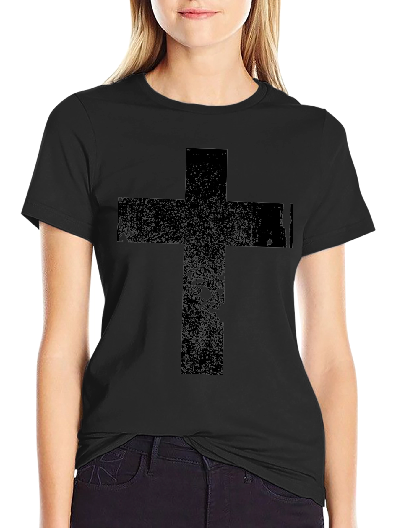 Black Cross Graphic T-Shirt - Religious Apparel