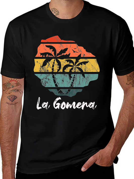La Gomera Retro Palm T-Shirt - Island Souvenir Tee