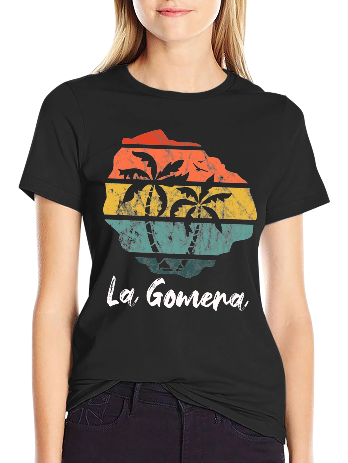 La Gomera Retro Palm T-Shirt - Island Souvenir Tee