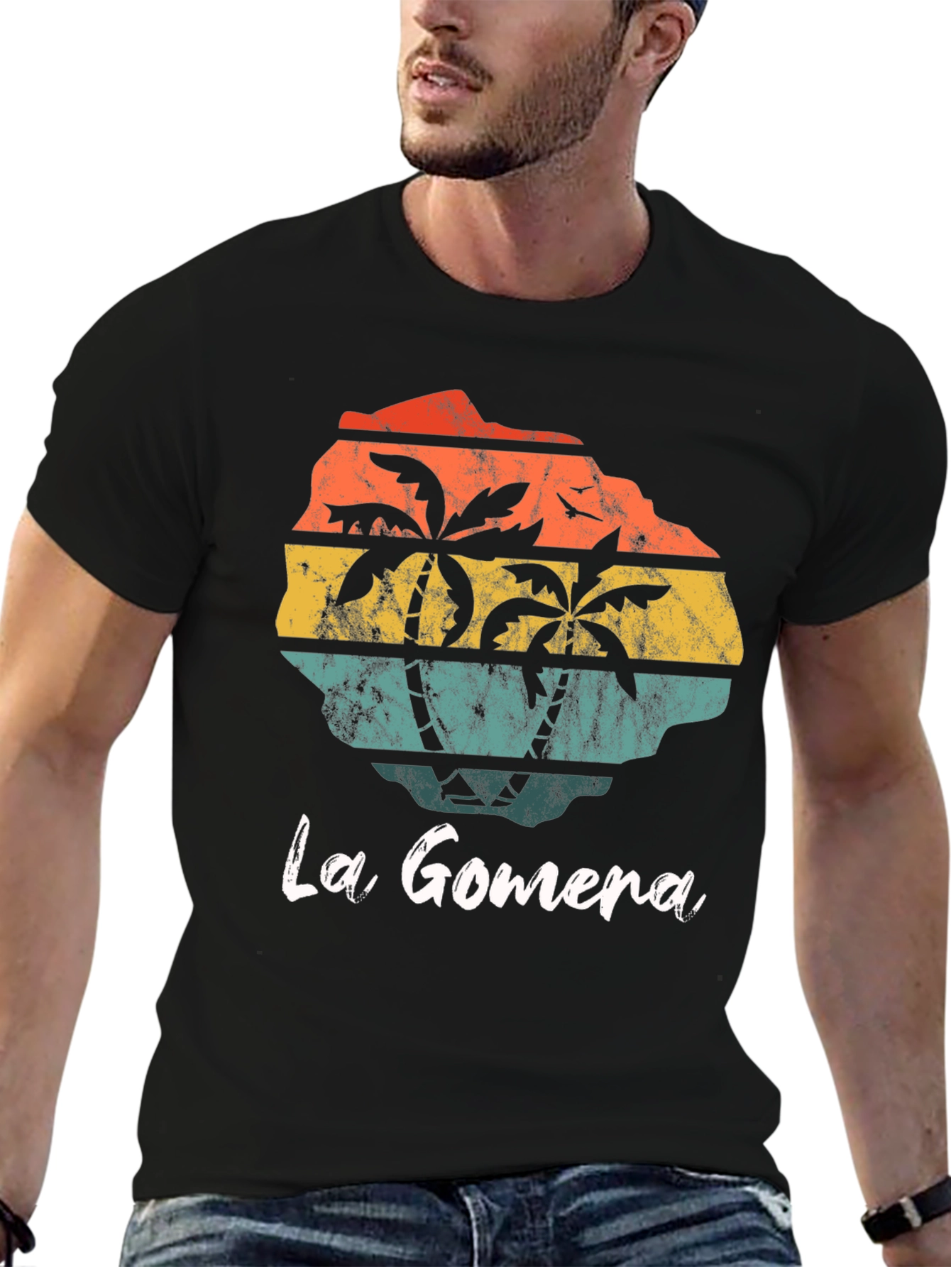 La Gomera Retro Palm T-Shirt - Island Souvenir Tee