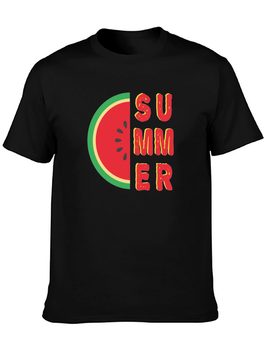 Summer Watermelon Graphic Tee - Black