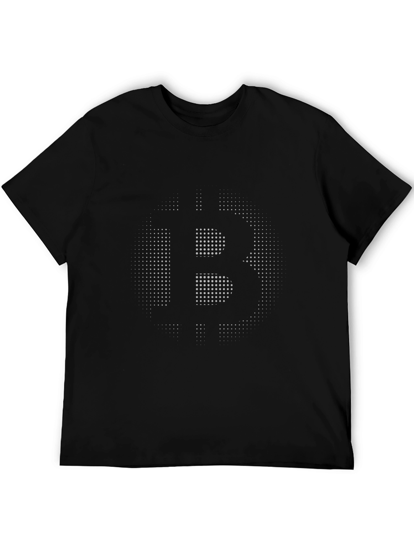 Bitcoin Dot Pattern Black T-Shirt