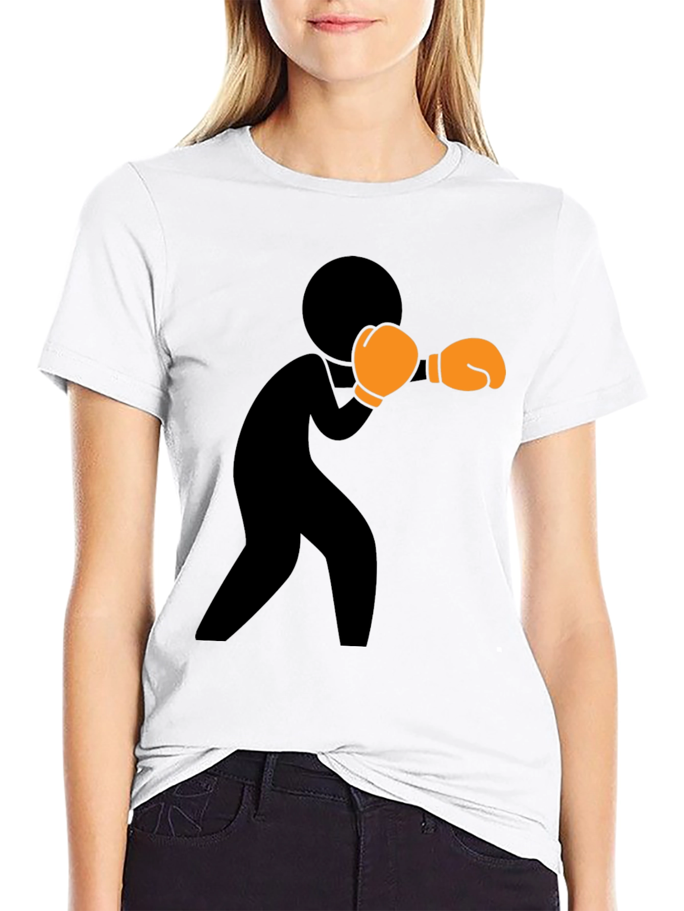 Boxer Graphic Print Black T-Shirt