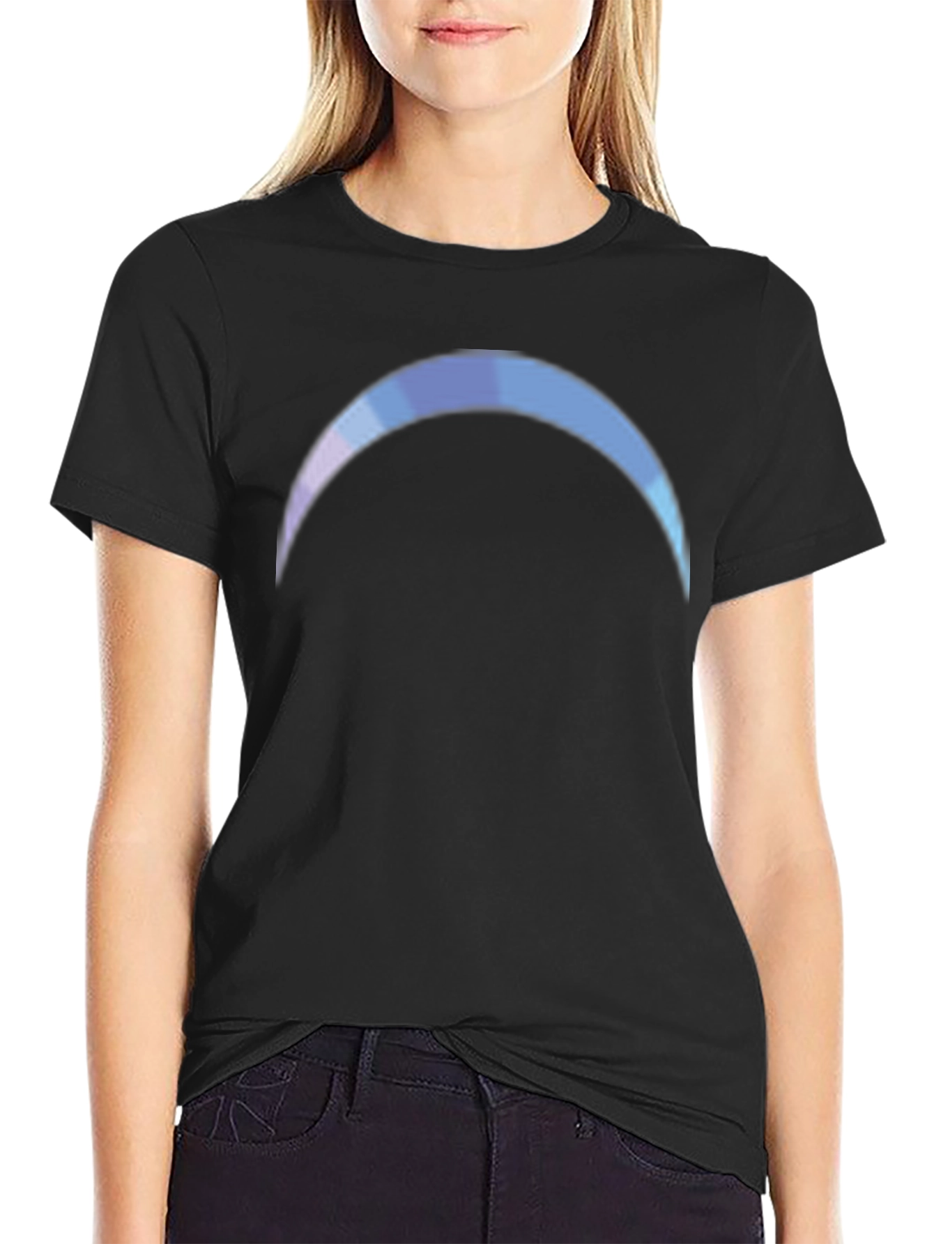Gradient Crescent Moon Black T-Shirt
