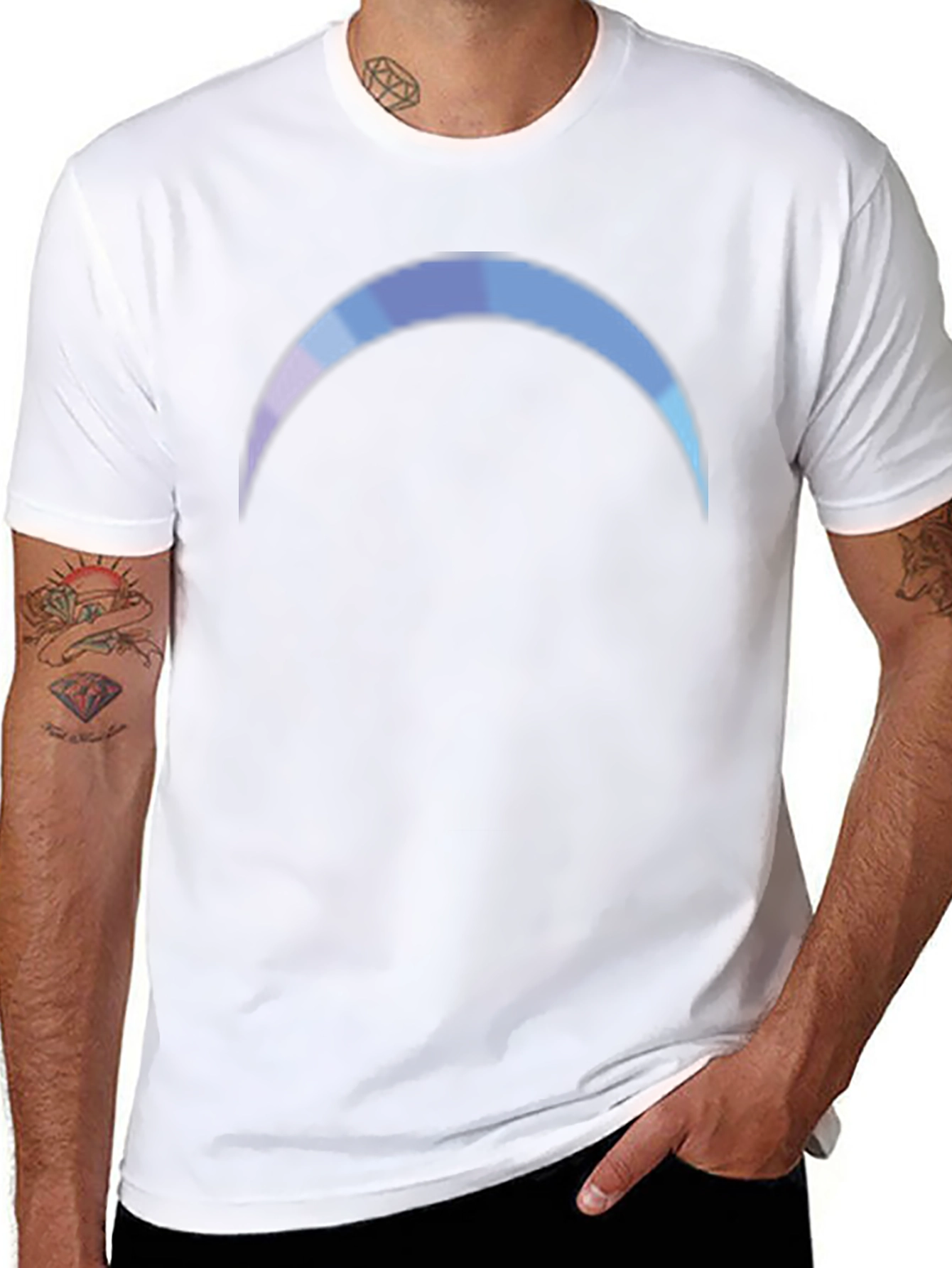 Gradient Crescent Moon Black T-Shirt