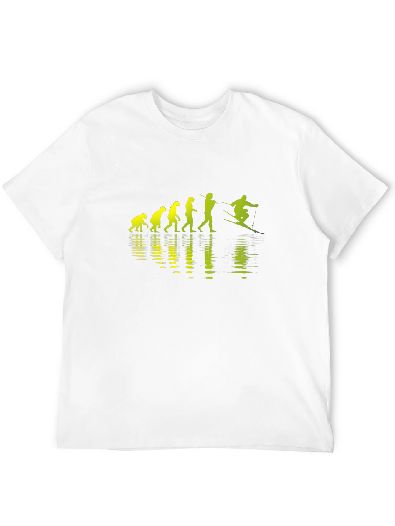 Evolution of Skiing Black T-Shirt