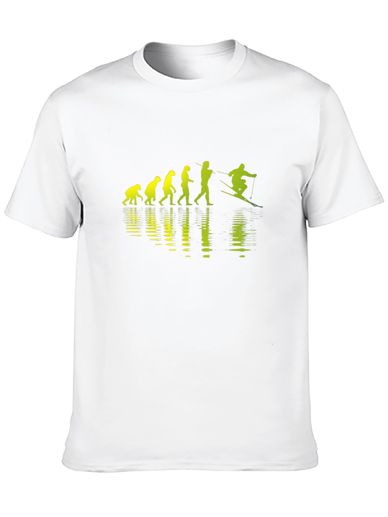 Evolution of Skiing Black T-Shirt